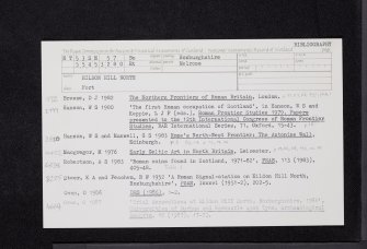 Eildon Hill North, NT53SE 57, Ordnance Survey index card, Recto