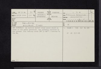 Melrose, NT53SW 32, Ordnance Survey index card, page number 1, Recto