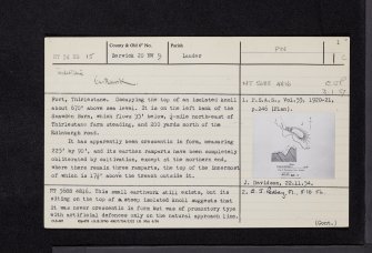 Thirlestane, NT54NE 15, Ordnance Survey index card, page number 1, Recto