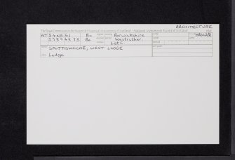 Spottiswoode, West Lodge, NT54NE 41, Ordnance Survey index card, Recto