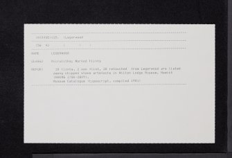 Legerwood, NT54SE 25, Ordnance Survey index card, Recto