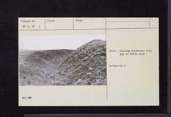 Tollis Hill, NT55NW 1, Ordnance Survey index card, page number 1, Recto