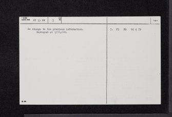 Tollishill Dod, NT55NW 3, Ordnance Survey index card, page number 2, Verso