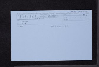 Carfrae Bastle, NT55NW 9, Ordnance Survey index card, Recto