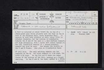 Kelphope Burn, NT55NW 10, Ordnance Survey index card, page number 1, Recto