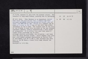 Kelphope Burn, NT55NW 10, Ordnance Survey index card, page number 2, Verso