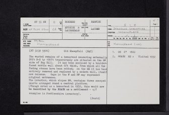 Hog Hill, NT55NW 11, Ordnance Survey index card, page number 1, Recto