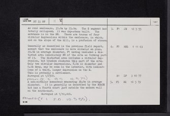 Hog Hill, NT55NW 11, Ordnance Survey index card, page number 2, Verso