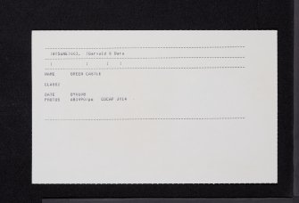 Green Castle, NT56NE 3, Ordnance Survey index card, Recto