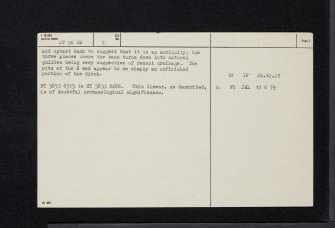 Newlands Hill, NT56NE 8, Ordnance Survey index card, page number 2, Verso