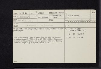 Newlands Burn, NT56NE 17, Ordnance Survey index card, page number 1, Recto