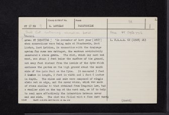 Phantassie, East Linton, NT57NE 9, Ordnance Survey index card, page number 1, Recto