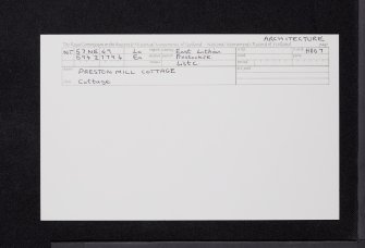 Preston Mill Cottage, NT57NE 49, Ordnance Survey index card, Recto