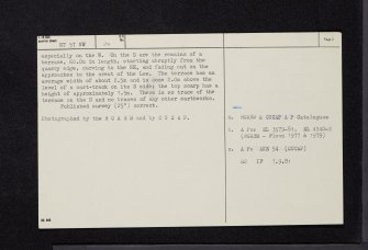 Seaton Law, NT57NW 24, Ordnance Survey index card, page number 2, Verso