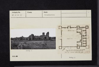 Barnes Castle, NT57NW 27, Ordnance Survey index card, Recto