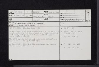 Standingstone Farm, NT57SE 15, Ordnance Survey index card, page number 1, Recto