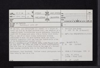 East Bearford, NT57SE 16, Ordnance Survey index card, page number 1, Recto