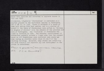 Stevenson House, NT57SW 63, Ordnance Survey index card, page number 2, Verso