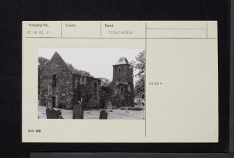 North Berwick, Kirk Ports, Old Parish Church And Churchyard, NT58NE 2, Ordnance Survey index card, Recto