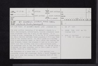 North Berwick, St Andrew's Church And Burial-Ground, NT58NE 3, Ordnance Survey index card, page number 1, Recto