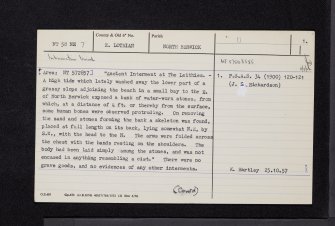 The Leithies, NT58NE 7, Ordnance Survey index card, page number 1, Recto