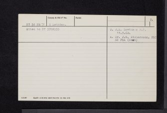 The Leithies, NT58NE 7, Ordnance Survey index card, page number 2, Verso