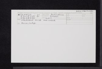 North Berwick, Abbotsford Park, Carlekemp House, NT58NW 29, Ordnance Survey index card, Recto