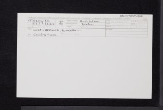North Berwick, Abbotsford Road, Bunkershill, NT58NW 30, Ordnance Survey index card, Recto