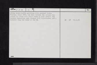 Balgone House, NT58SE 26, Ordnance Survey index card, page number 2, Verso