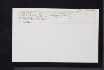 Newbyth, Stables, NT58SE 57, Ordnance Survey index card, Recto