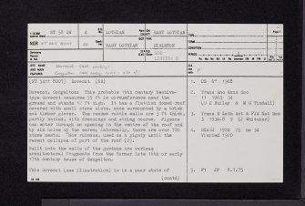 Congalton Gardens, Dovecot, NT58SW 4, Ordnance Survey index card, page number 1, Recto