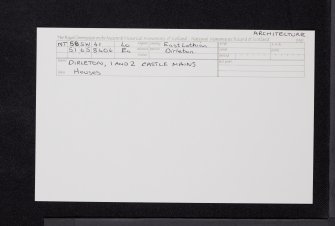 Dirleton, 1, 2 Castle Mains, NT58SW 41, Ordnance Survey index card, Recto