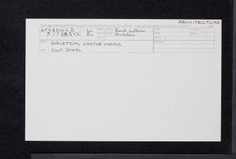 Dirleton, Castle Mains, Cart Sheds, NT58SW 42, Ordnance Survey index card, Recto