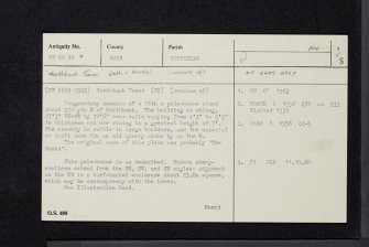 Northbank Tower, NT60NE 9, Ordnance Survey index card, page number 1, Recto