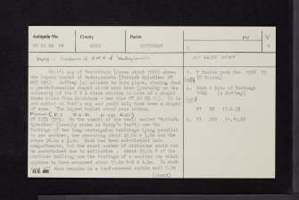 Watties Spindles, NT60NE 10, Ordnance Survey index card, page number 1, Recto