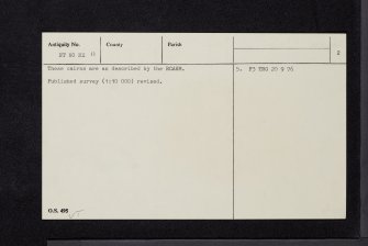 Knockhills, NT60NE 11, Ordnance Survey index card, page number 2, Verso