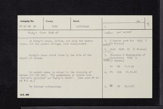 Letham, Katey's Cross, NT60NE 12, Ordnance Survey index card, Recto