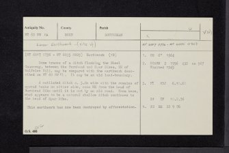 Burnhead Sike, NT60NW 14, Ordnance Survey index card, Recto