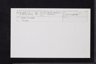 Crag Tower, NT61NE 17, Ordnance Survey index card, Recto