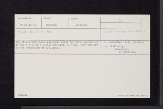 Kersheugh, NT61NE 20, Ordnance Survey index card, Recto