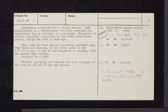 Dunion Hill, NT61NW 3, Ordnance Survey index card, page number 6, Verso