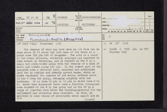 Roughlee, NT61SE 16, Ordnance Survey index card, page number 1, Recto