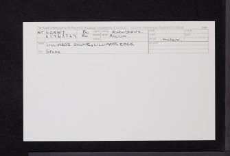Lilliard's Stone, Lilliard's Edge, NT62NW 7, Ordnance Survey index card, Recto