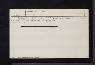 Monteviot House, Dovecot, NT62SE 9, Ordnance Survey index card, page number 2, Verso
