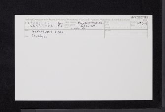 Glenburn Hall, NT62SW 50, Ordnance Survey index card, Recto