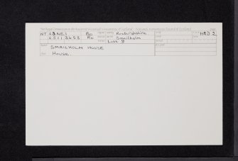 Smailholm House, NT63NE 1, Ordnance Survey index card, Recto