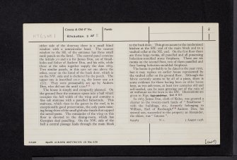 Smailholm House, NT63NE 1, Ordnance Survey index card, page number 2, Verso
