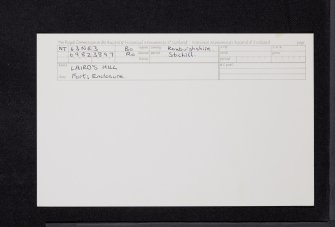 Laird's Hill, NT63NE 3, Ordnance Survey index card, Recto