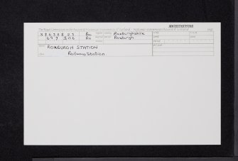 Roxburgh Junction Station, NT63SE 23, Ordnance Survey index card, Recto