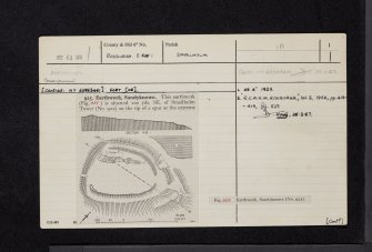 Sandyknowe, NT63SW 1, Ordnance Survey index card, page number 1, Recto